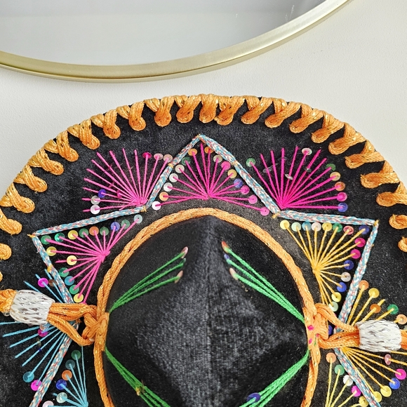 Handcrafted Sombrero Selene Calidad Mexican Mariachi Multicolor Children's Hat - Picture 5 of 16